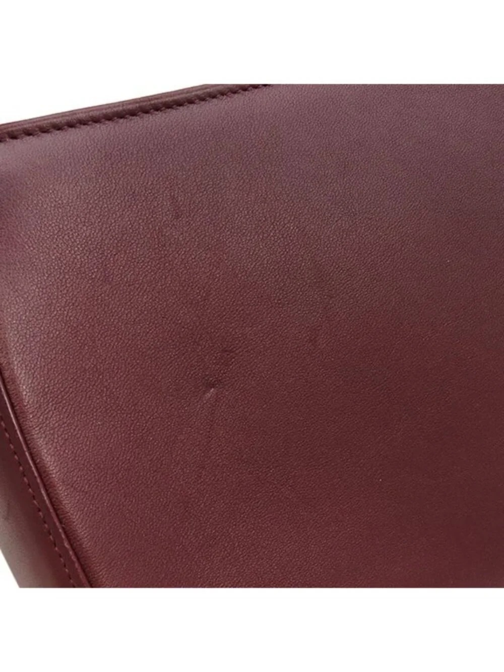 Cartier Handbag Cabochon Bag Leather Bordeaux Silver Red